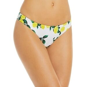 Aqua Swim Womens Printed Lined Swim Bottom Separates White Lemon Large